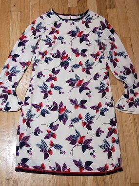 NWOT Tommy Hilfiger Knee-Lenth Floral Long Ruffled Sleeve Dress Size 4 Orig $149